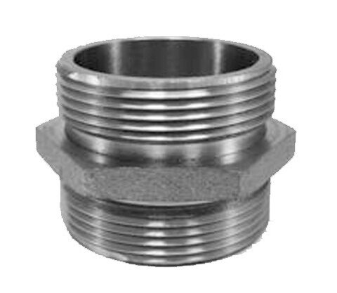 UPD : Double Male Hex Nipple - Brass : 1 1/2 NPT x 1 1/2 NPSH