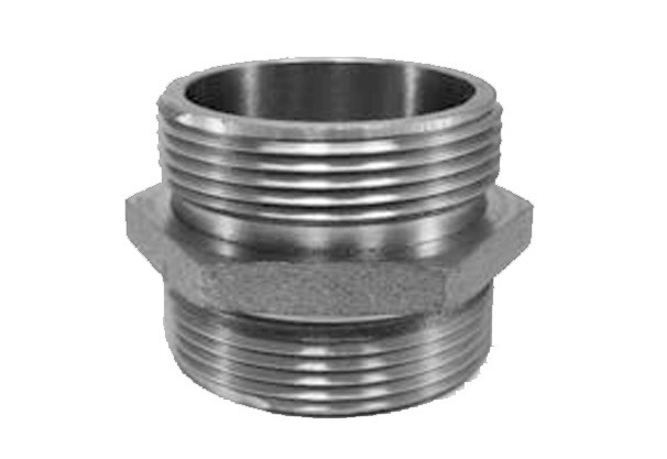 UPD : Double Male Hex Nipple - Brass : 1 1/2 NPT x 1 1/2 NPSH