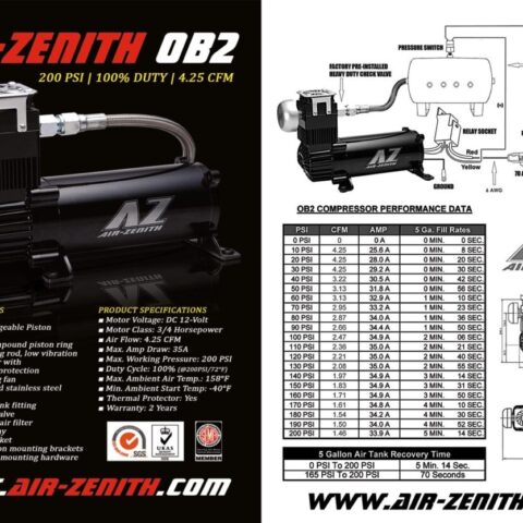 Air Zenith 2nd Gen. 200PSI Compressor AZOB2 – All Hose