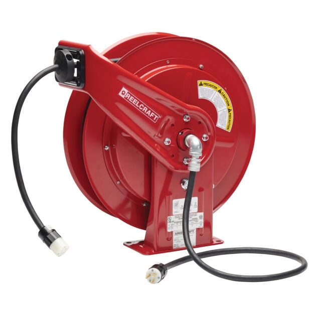 L 70075 123 3A – 12/3 75 ft. Heavy Duty Single Receptacle Power Cord Reel