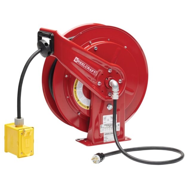L 70100 123 7A – 12/3 100 ft. Heavy Duty Duplex Outlet Box w/GFCI Power Cord Reel