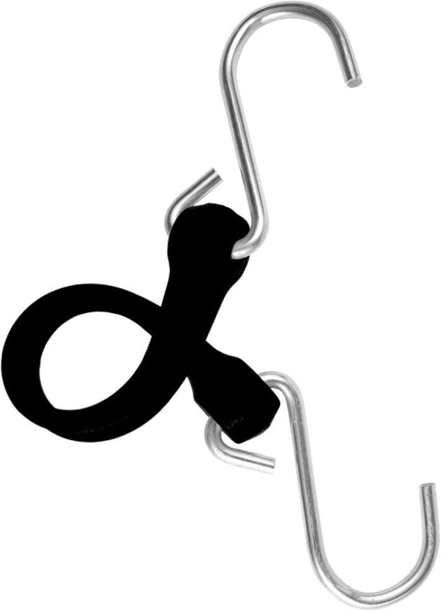 The Perfect Bungee 12" Heavy Duty Poly Bungee Strap - Steel Hooks, Black : TPB