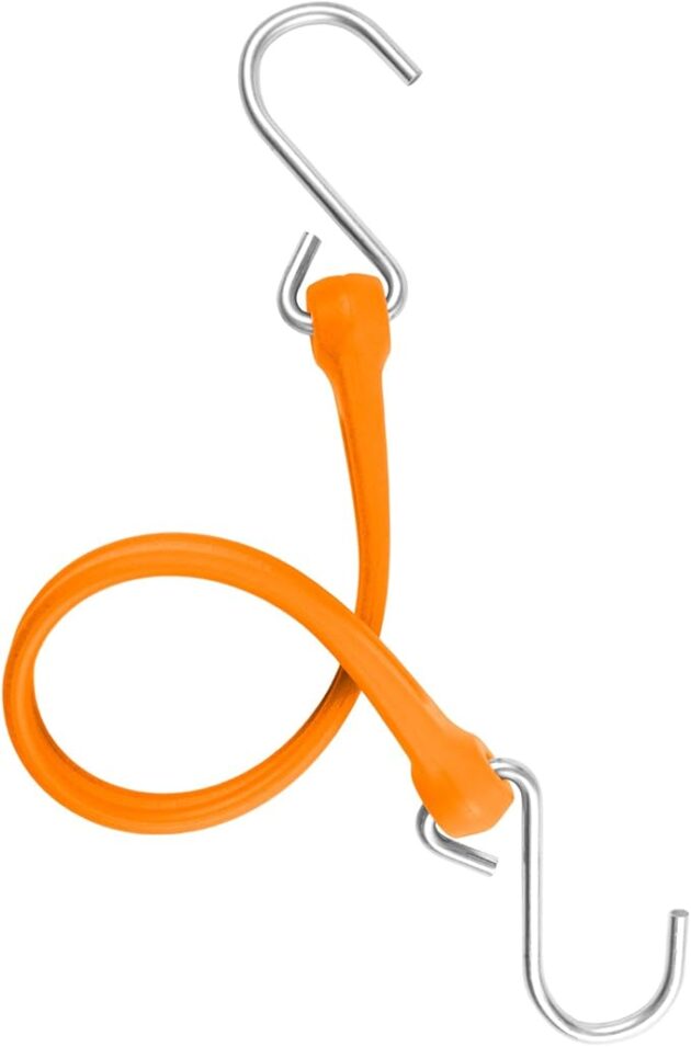 The Perfect Bungee 18" Heavy Duty Poly Bungee Strap - Steel Hooks, Orange : TPB