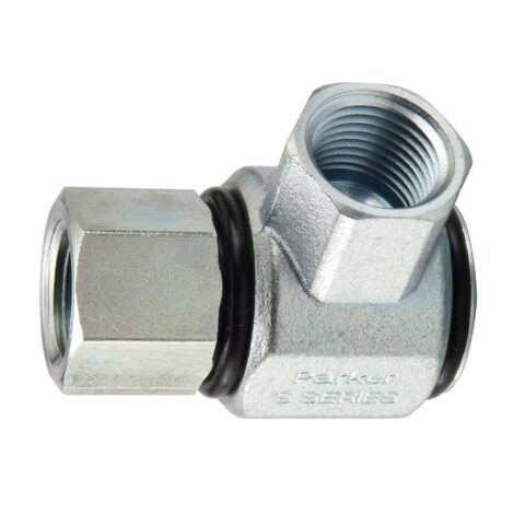 S2202-8-8 : Parker Hydraulic 90 Degree Elbow, Pressure Balanced Swivels - S Series