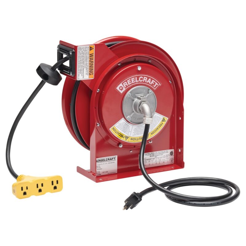 L 4050 163 9 – 16/3 50 ft. Premium Duty Triple Outlet Power Cord Reel